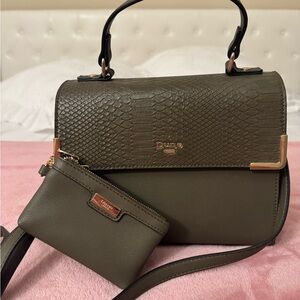 Dune London Khaki Textured Satchel Set